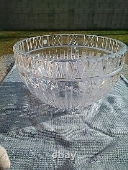 Vintage Tiffany & Co. 10 Roman Numerals Crystal Atlas Bowl Signed, Pre-owned