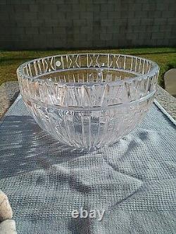 Vintage Tiffany & Co. 10 Roman Numerals Crystal Atlas Bowl Signed, Pre-owned