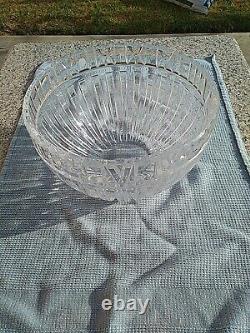 Vintage Tiffany & Co. 10 Roman Numerals Crystal Atlas Bowl Signed, Pre-owned