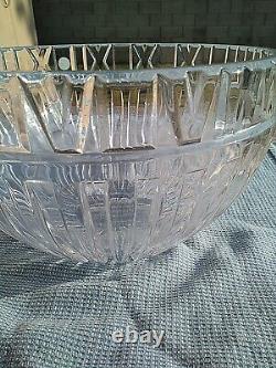 Vintage Tiffany & Co. 10 Roman Numerals Crystal Atlas Bowl Signed, Pre-owned