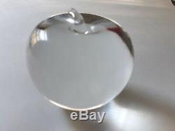 Vintage Tiffany & Co Crystal Glass Apple Paperweight Signed