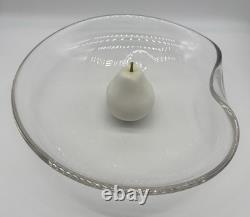 Vintage Tiffany &Co Elsa Peretti 14 Clear blown glass Thumbprint Bowl Signed