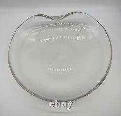 Vintage Tiffany &Co Elsa Peretti 14 Clear blown glass Thumbprint Bowl Signed