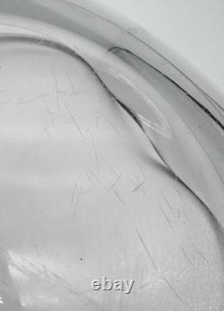 Vintage Tiffany &Co Elsa Peretti 14 Clear blown glass Thumbprint Bowl Signed