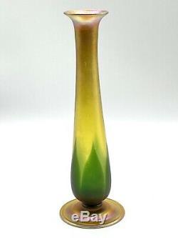 Vintage Tiffany Studios Signed L. C. T. Favrile Pulled Feather Blown Glass Vase