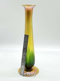 Vintage Tiffany Studios Signed L. C. T. Favrile Pulled Feather Blown Glass Vase