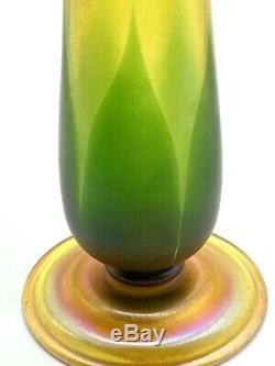 Vintage Tiffany Studios Signed L. C. T. Favrile Pulled Feather Blown Glass Vase