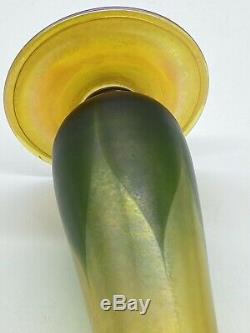 Vintage Tiffany Studios Signed L. C. T. Favrile Pulled Feather Blown Glass Vase