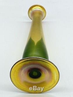 Vintage Tiffany Studios Signed L. C. T. Favrile Pulled Feather Blown Glass Vase