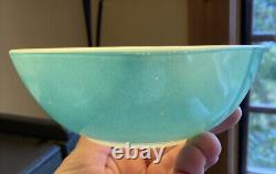 Vintage Turquoise Pyrex 025/410 Square Chip Dip Excellent 1959 Original Bracket