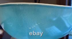 Vintage Turquoise Pyrex 025/410 Square Chip Dip Excellent 1959 Original Bracket