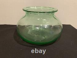 Vintage Uranium Green Depression Glass Fish Bowl