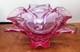 Vintage Viking Epic Thistle Pink Art Glass Bowl Handmade Sculptural Design #6718