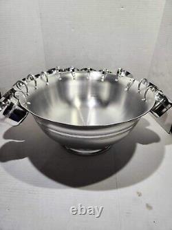 Vintage Wear Ever Large Aluminum Punch Bowl With12 Cups