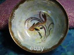 Vintage Wedgwood Fish Lustre Bowl, Circa 1920-29, is 2 in high and 4 in wide