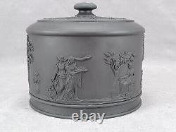Vintage Wedgwood Made in England Neoclassical Figures Black Basalt Sugar
