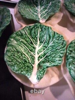 Vintage cabbage bowls dishes cabbageware ceramic pottery green Set Of 6