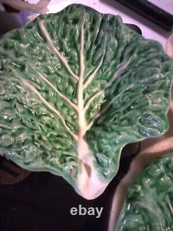 Vintage cabbage bowls dishes cabbageware ceramic pottery green Set Of 6