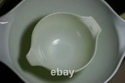 Vintage set of (4) Pyrex nesting/mixing bowls withshades of green 441,442,443,444