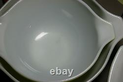 Vintage set of (4) Pyrex nesting/mixing bowls withshades of green 441,442,443,444