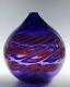 Viscosity Aloysi and Graham Art Studio Glass Purple & Red 10 Vase Signed