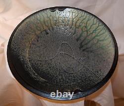 Vtg'91 Signed Richard Aerni Pottery Ash Glazed Stoneware Bowl-11 3/8 Mint