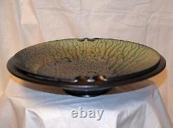 Vtg'91 Signed Richard Aerni Pottery Ash Glazed Stoneware Bowl-11 3/8 Mint