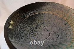 Vtg'91 Signed Richard Aerni Pottery Ash Glazed Stoneware Bowl-11 3/8 Mint