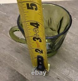 Vtg Avacado Green 16 Piece Set by Anchor Hocking Fairfield Pattern Scalloped