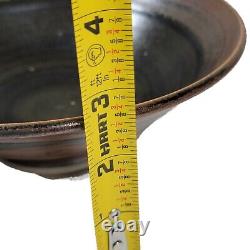 Vtg Black Louis Mideke Studio Pottery NW Oriental Serving Abstract Art Bowl 7