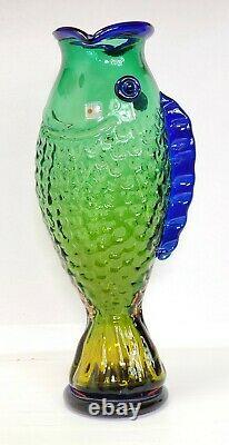 Vtg Blenko Handmade Fish Vase