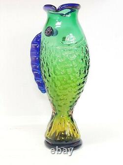 Vtg Blenko Handmade Fish Vase