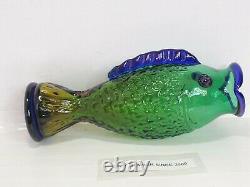 Vtg Blenko Handmade Fish Vase