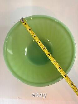 Vtg Fire King Oven Ware Jadeite Swirl Shell 4 Nesting Bowl Set 6 7 8 9