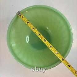 Vtg Fire King Oven Ware Jadeite Swirl Shell 4 Nesting Bowl Set 6 7 8 9