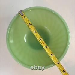 Vtg Fire King Oven Ware Jadeite Swirl Shell 4 Nesting Bowl Set 6 7 8 9