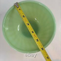 Vtg Fire King Oven Ware Jadeite Swirl Shell 4 Nesting Bowl Set 6 7 8 9