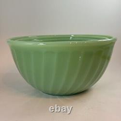 Vtg Fire King Oven Ware Jadeite Swirl Shell 4 Nesting Bowl Set 6 7 8 9