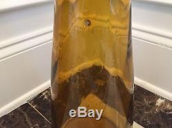 Vtg HUGE MCM 33 BLENKO 6138 GLASS FLOOR VASE DECANTER Amber Honey Wheat HUSTED
