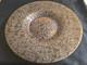 Vtg. Michael Weems Elise pattern large etched glass, amber shallow bowl
