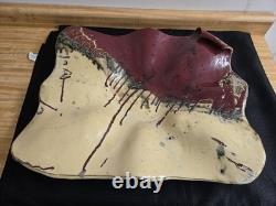 Vtg. Millers mud pottery, large handmade decorative shallow bowl