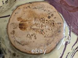 Vtg. Millers mud pottery, large handmade decorative shallow bowl