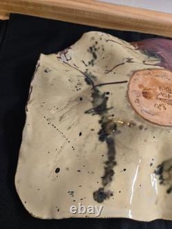 Vtg. Millers mud pottery, large handmade decorative shallow bowl