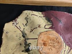 Vtg. Millers mud pottery, large handmade decorative shallow bowl