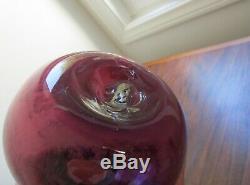 Vtg PAIR Blenko #5427 Amethyst Gurgle Decanters by Wayne Husted MCM Mid Century