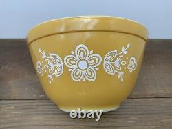 Vtg Pyrex 401 Bowl Rare Factory Mistake Butterfly Gold Small 1.5pt Double Stamp