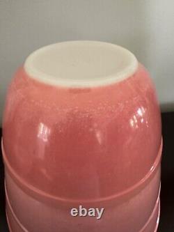 Vtg. Pyrex Nesting Mixing Bowls Flamingo Pink Set of 4 401, 402, 403, 404