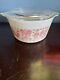 Vtg. Pyrex Pink Butterprint 1 QT 473 Casserole Dish with Lid READ