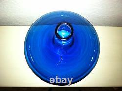 Vtg. Rare Blenko Art Glass Huge Decanter With Air Twist Stopper Mid 20th Century