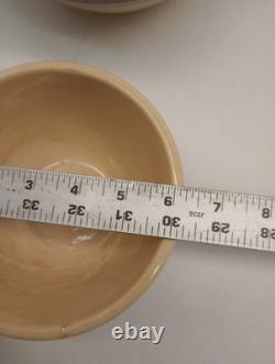Vtg Set Of 4 McCoy Pottery Pink & Blue Stripes Nesting Mixing Bowls Read Look